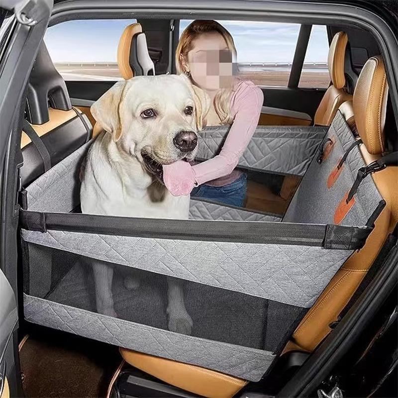 SUV Dog Car Bed with Travel Barrier, Waterproof Back Seat Protector for Large Dogs