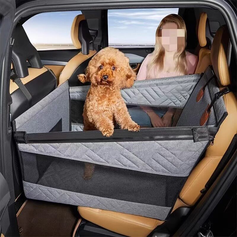 SUV Dog Car Bed with Travel Barrier, Waterproof Back Seat Protector for Large Dogs