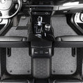 Wagroad Y-Pattern Leather Car Mats with Loop Pile Carpet Inserts