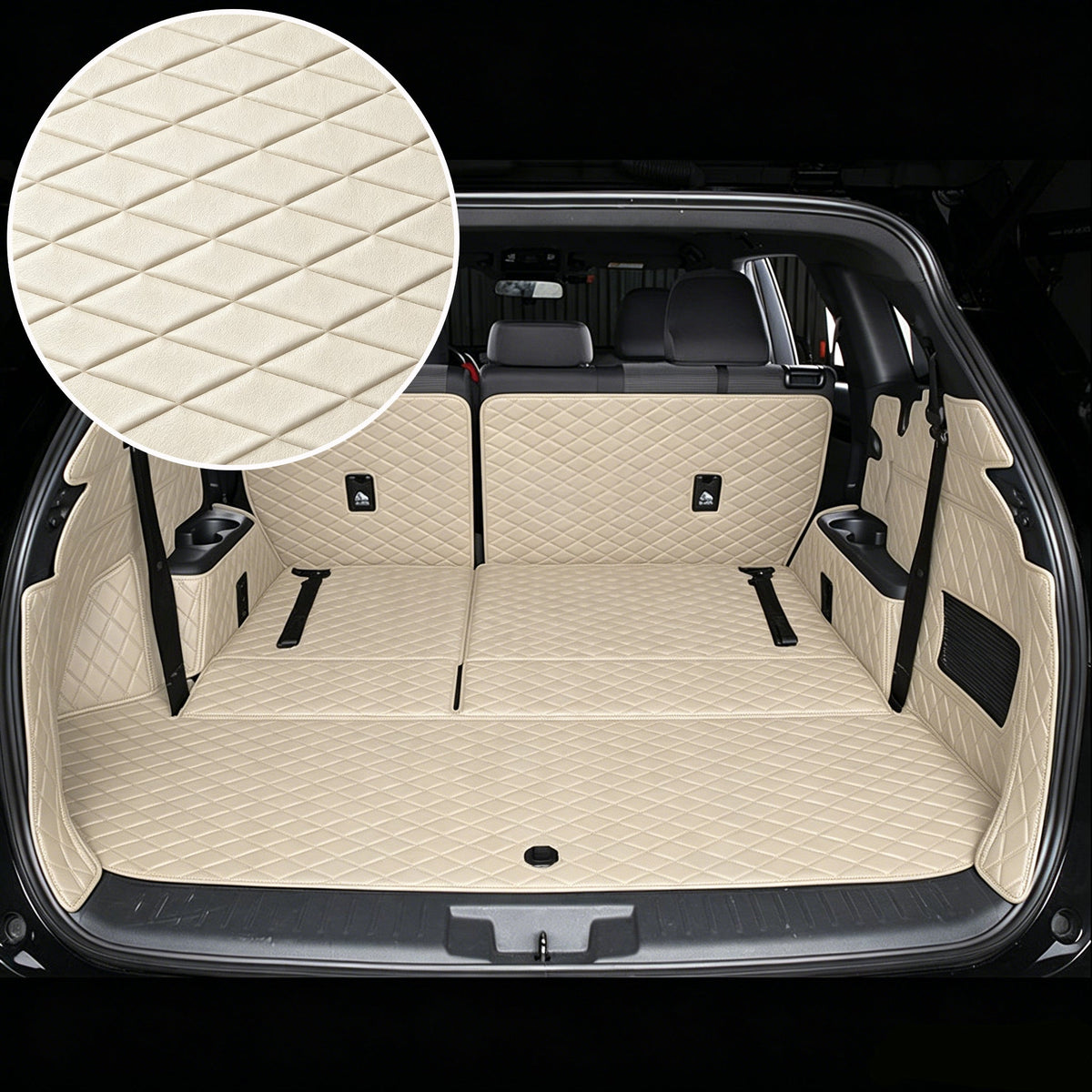 Wagroad Custom-Fit Waterproof Leather Cargo Liner for 3-Row SUVs