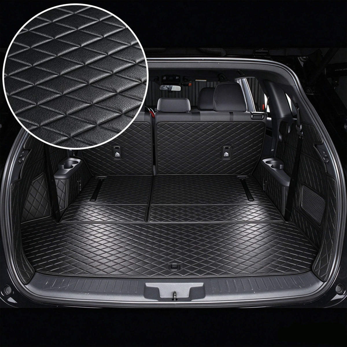 Wagroad Custom-Fit Waterproof Leather Cargo Liner for 3-Row SUVs
