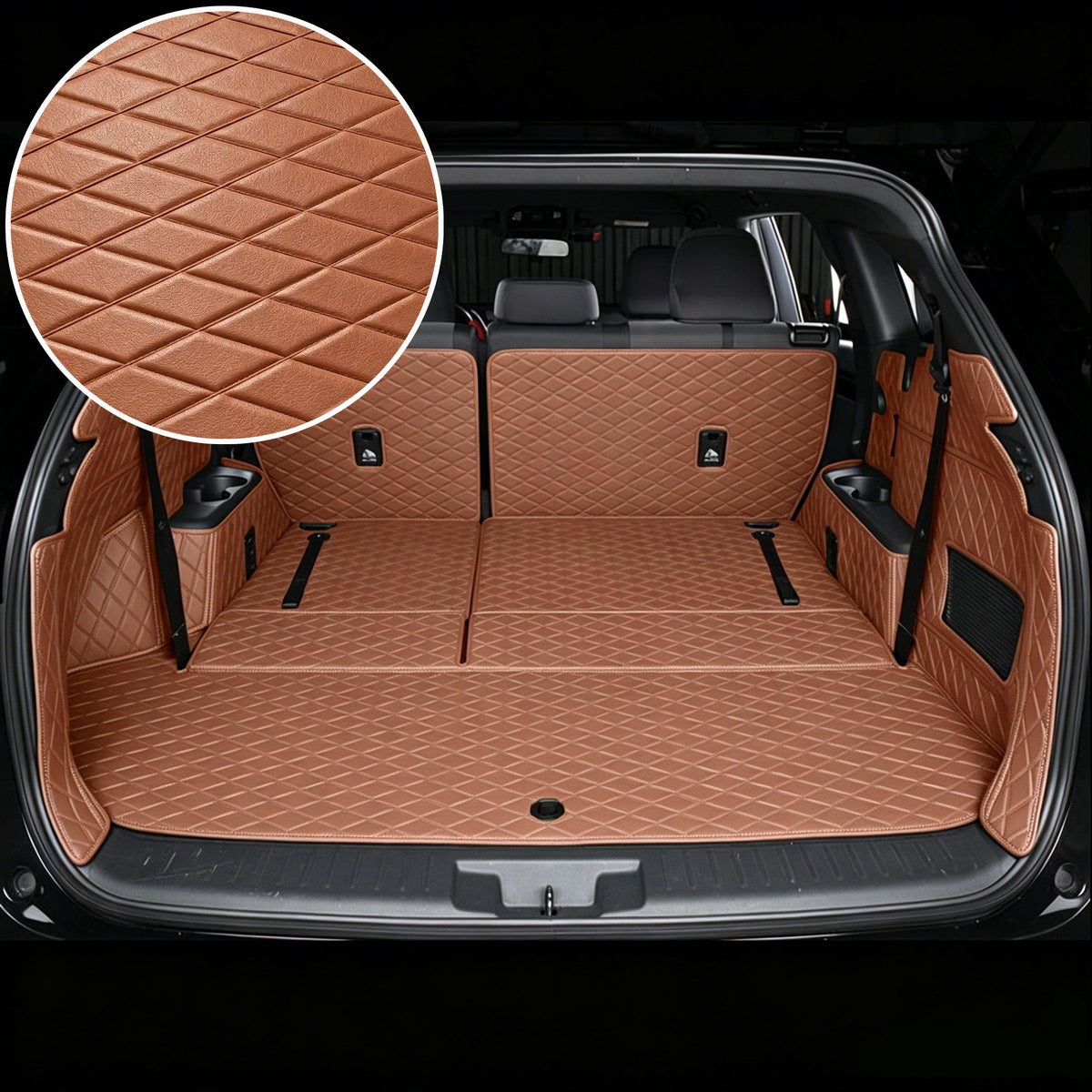Wagroad Custom-Fit Waterproof Leather Cargo Liner for 3-Row SUVs