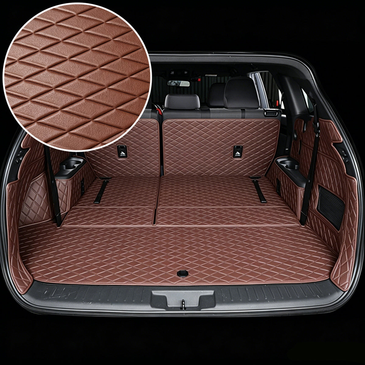 Wagroad Custom-Fit Waterproof Leather Cargo Liner for 3-Row SUVs