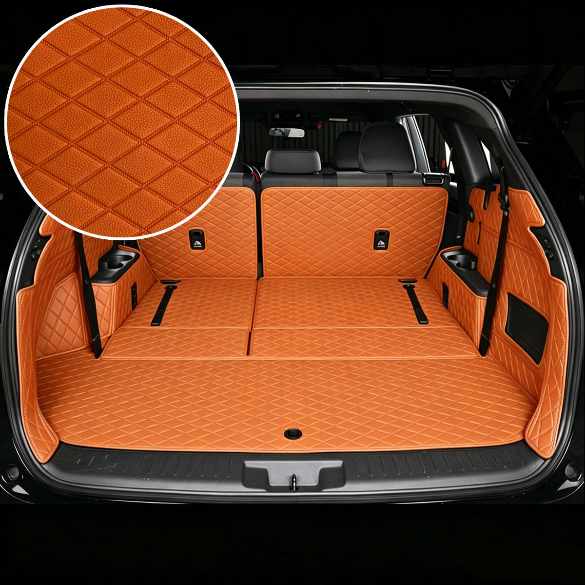 Wagroad Custom-Fit Waterproof Leather Cargo Liner for 3-Row SUVs