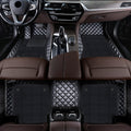 Wagroad Custom-Fit Diamond Leather Car Mats with Carpet Inserts