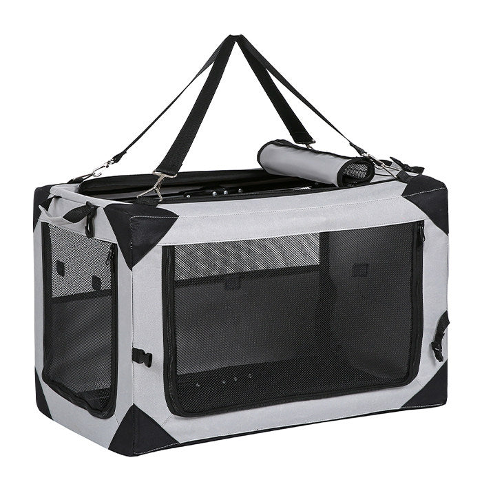 Collapsible Soft Dog Crate, Portable Travel Pet Kennel Carrier with Breathable Mesh