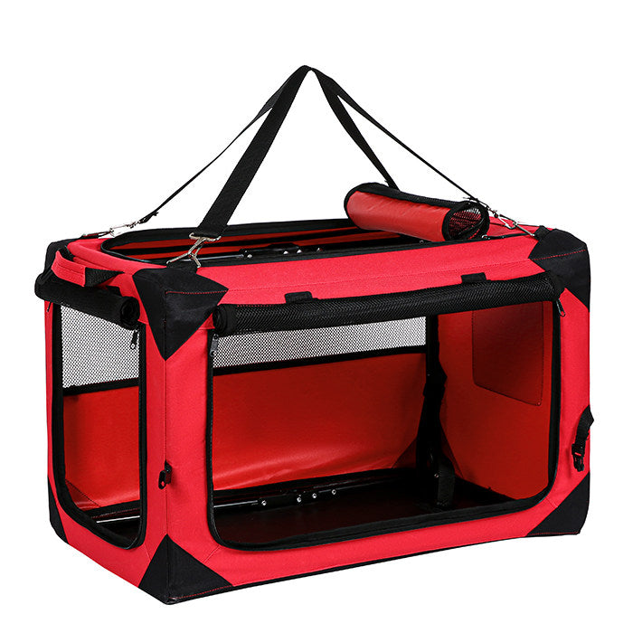 Collapsible Soft Dog Crate, Portable Travel Pet Kennel Carrier with Breathable Mesh