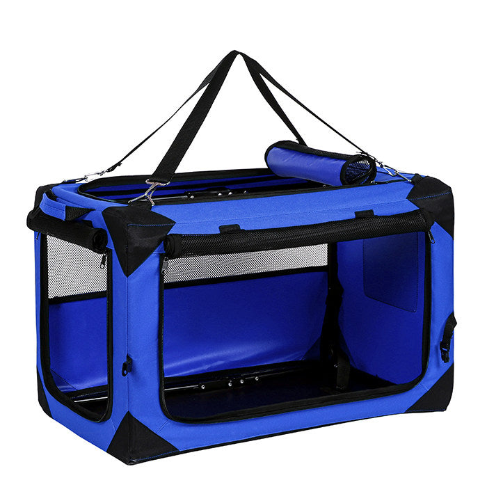 Collapsible Soft Dog Crate, Portable Travel Pet Kennel Carrier with Breathable Mesh