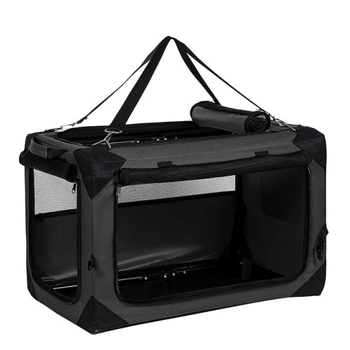 Collapsible Soft Dog Crate, Portable Travel Pet Kennel Carrier with Breathable Mesh