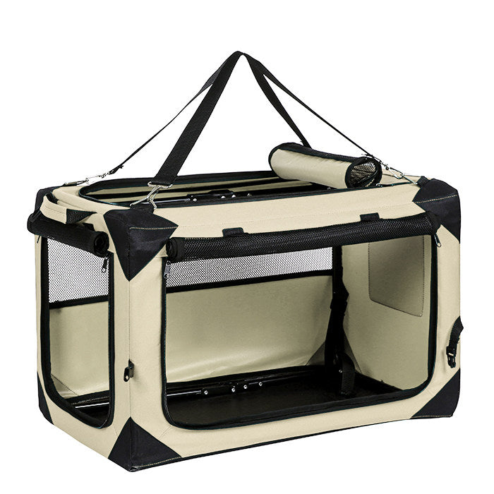 Collapsible Soft Dog Crate, Portable Travel Pet Kennel Carrier with Breathable Mesh
