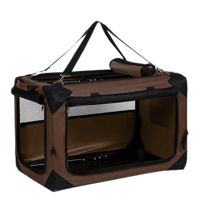Collapsible Soft Dog Crate, Portable Travel Pet Kennel Carrier with Breathable Mesh