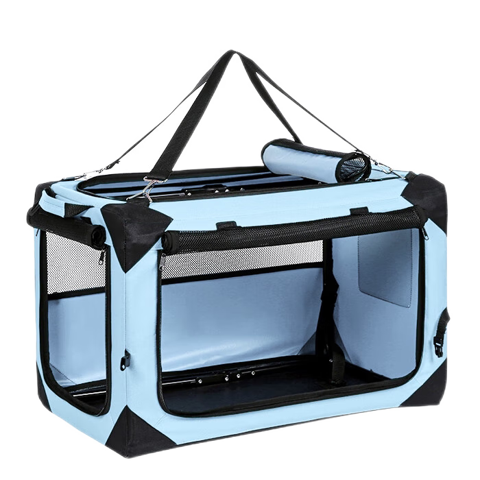 Collapsible Soft Dog Crate, Portable Travel Pet Kennel Carrier with Breathable Mesh