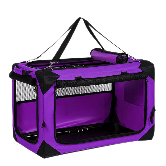 Collapsible Soft Dog Crate, Portable Travel Pet Kennel Carrier with Breathable Mesh