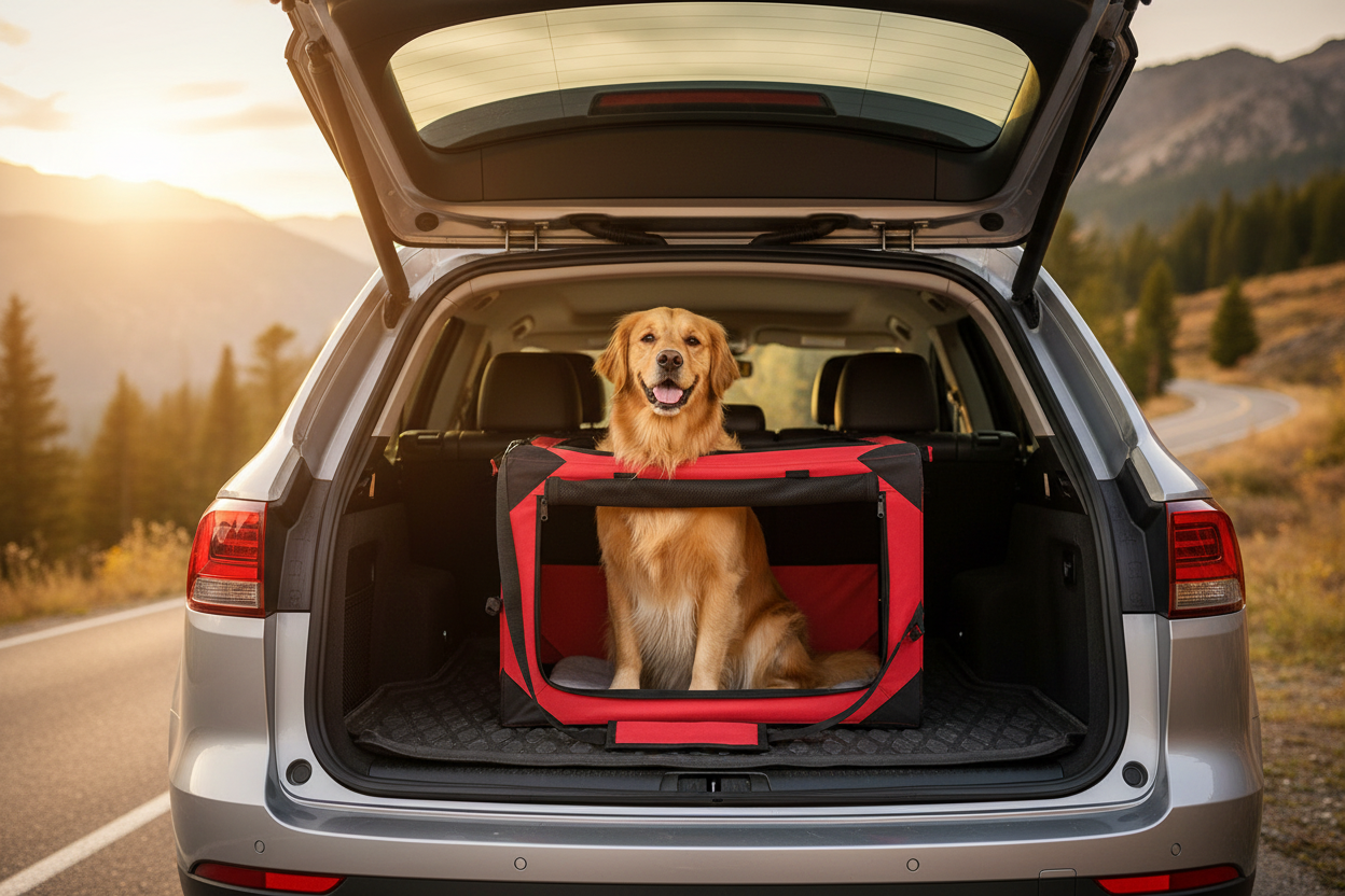 Dog Crate in SUV Trunk Hero Banner